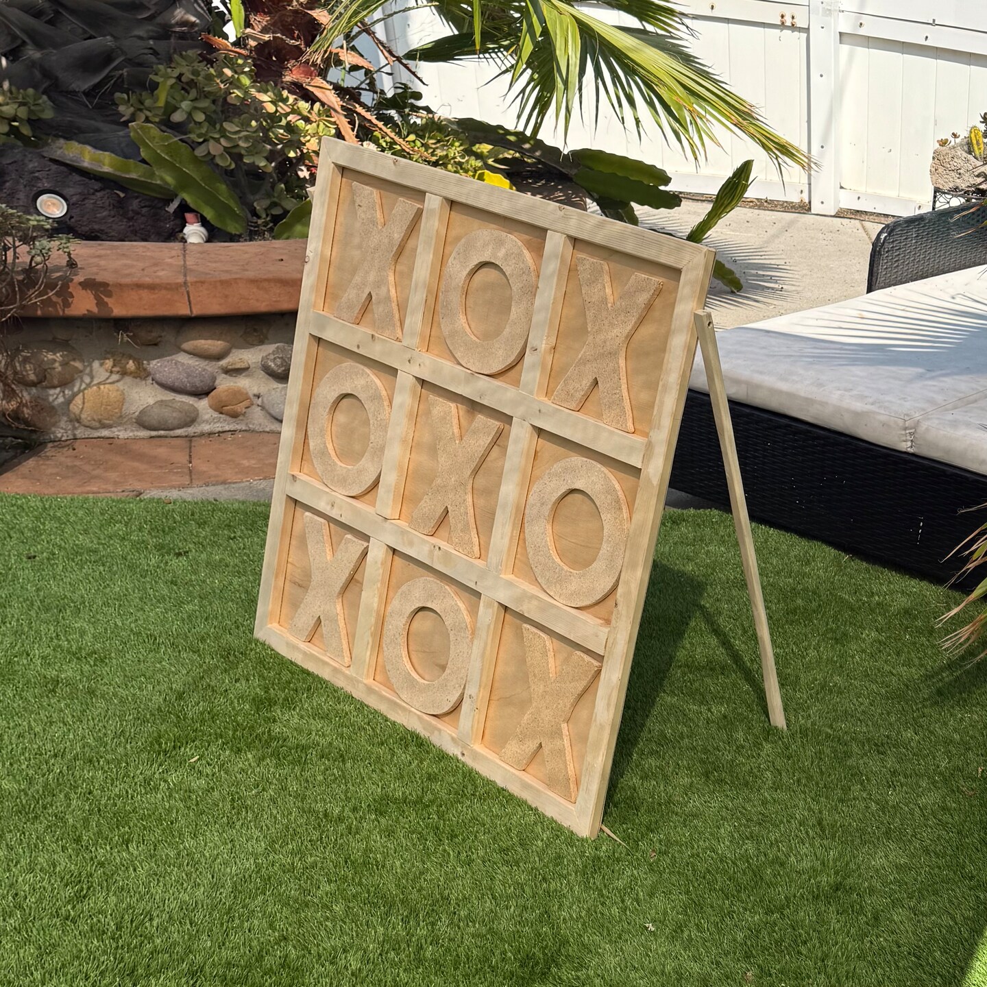 Giant Tic Tac Toe Board Game Stand up 3FT foldable Wood with 9in X