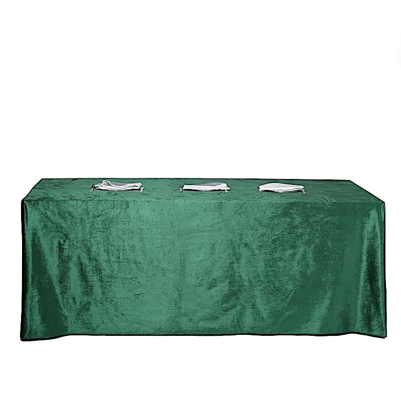 90" x 156" Premium Velvet Rectangular Tablecloth – Wedding & Party Linens