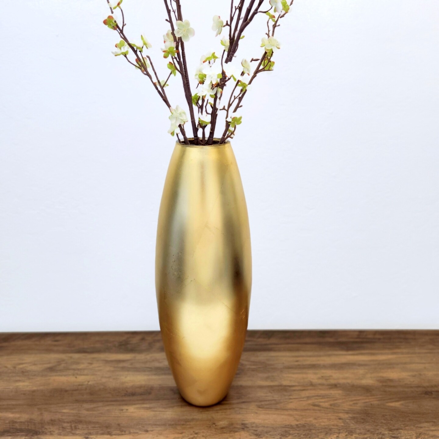 Gilded Smooth Oval Shape Glass Vase Ideal Use for Weddings Receptions or Home Decor
