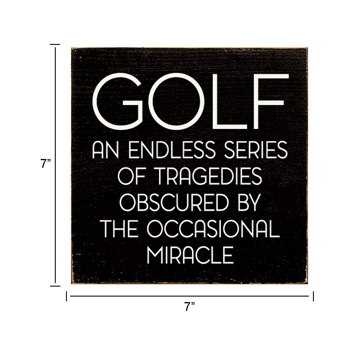 Golf Rustic Wood Sign Knotty Pine Vintage Wall or Shelf Decor 7 Inch