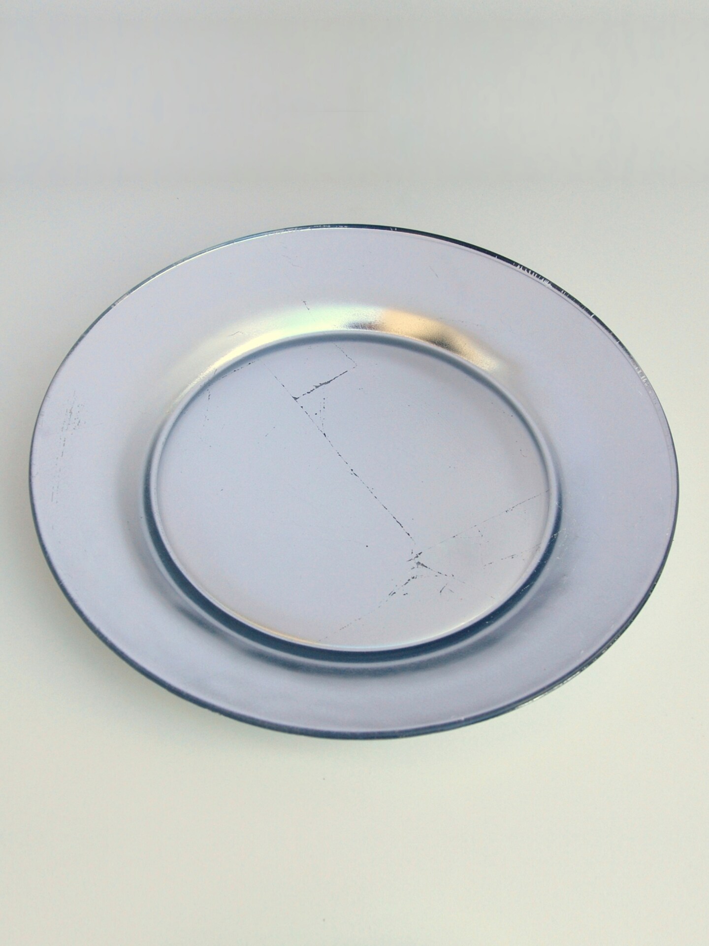 Handmade Metallic Glass Salad Plate Opalescent Textured Tableware