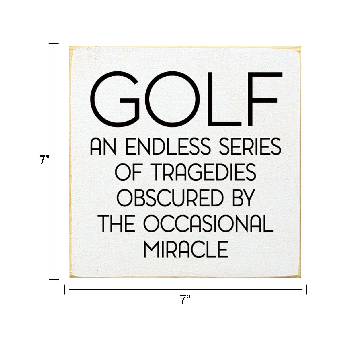 Golf Rustic Wood Sign Knotty Pine Vintage Wall or Shelf Decor 7 Inch