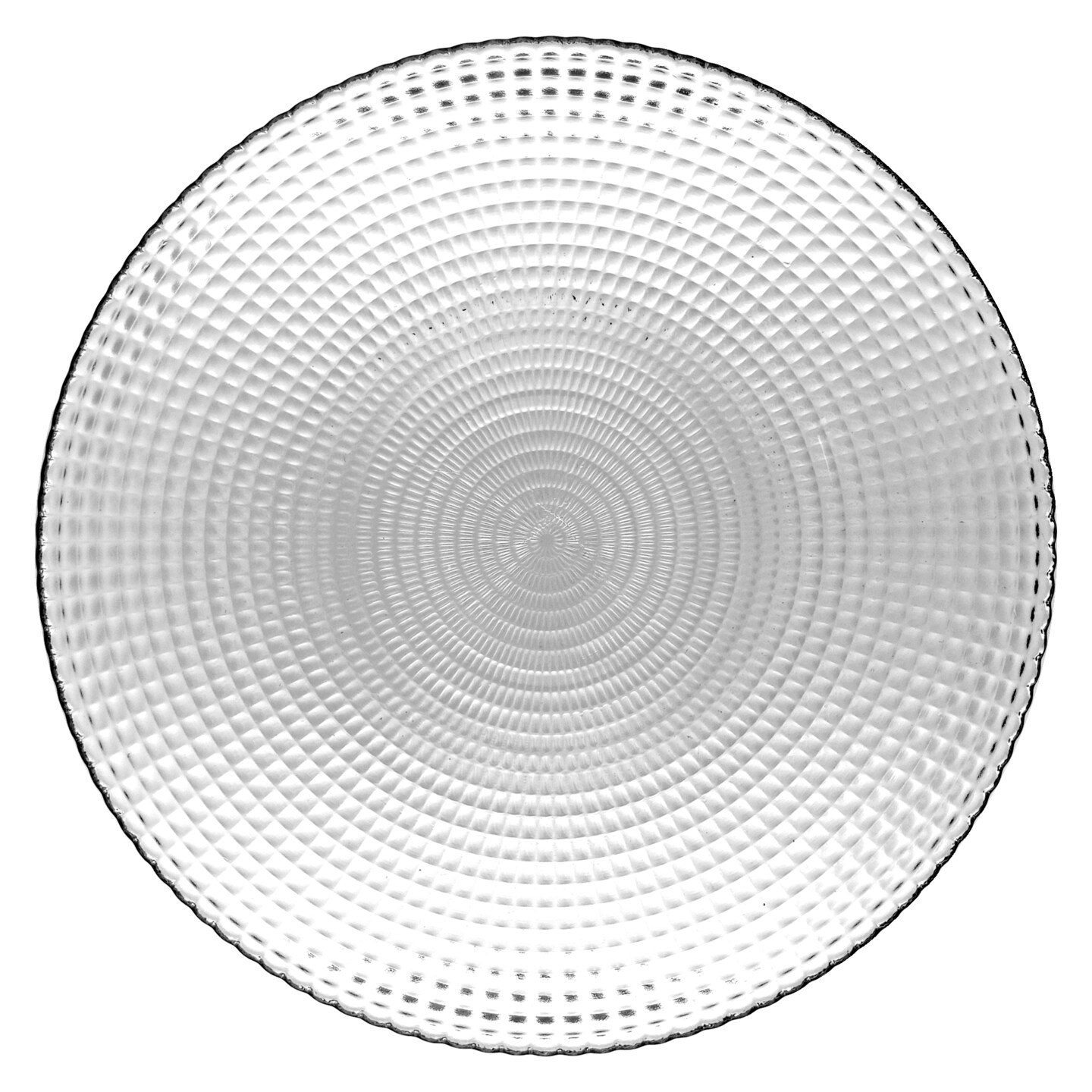 Glass Dinner Plate Decorative Swirl Beaded Pattern 10.75 Inch