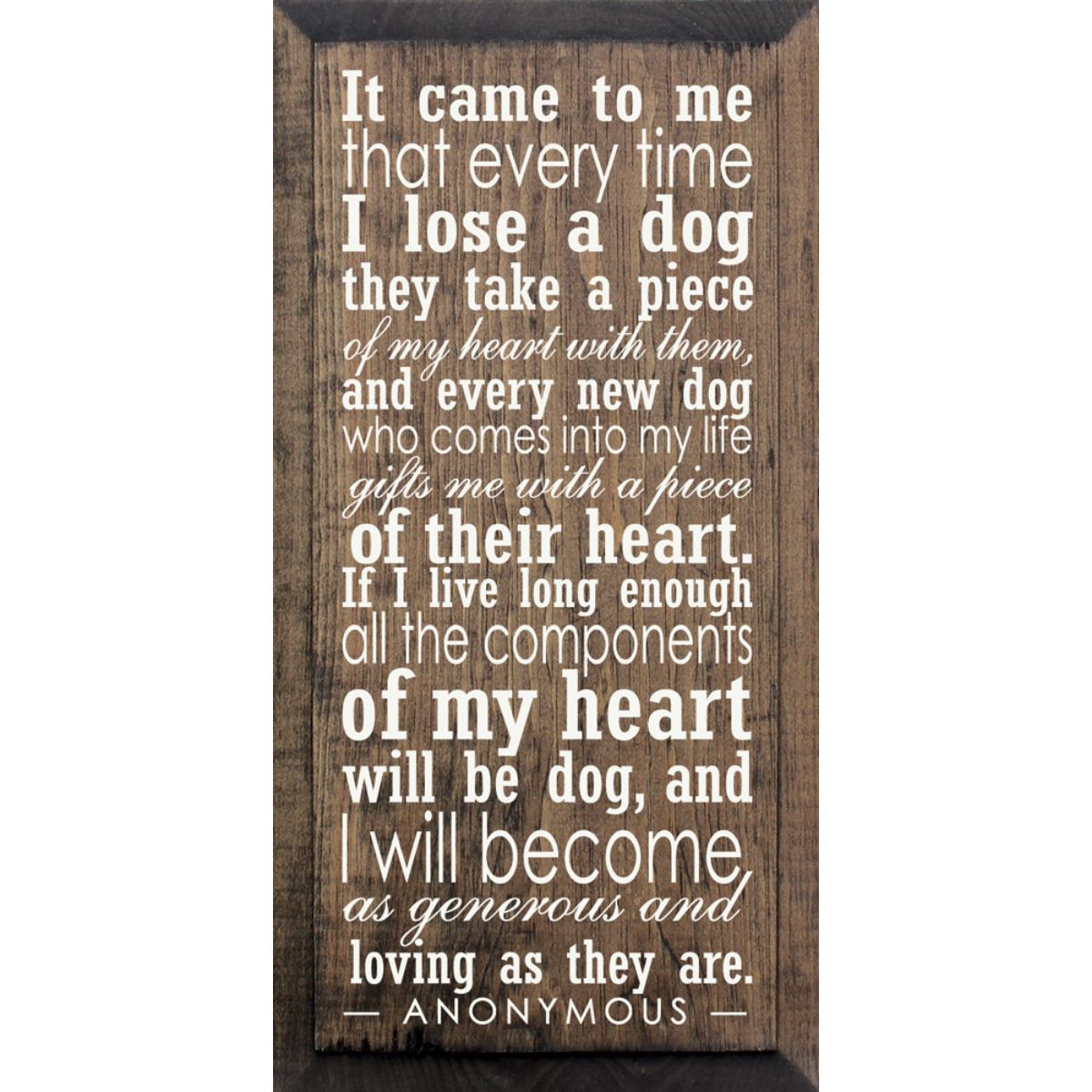 Inspirational Dog Lover Wood Wall Plaque 9x18 Inch Rustic Country Style