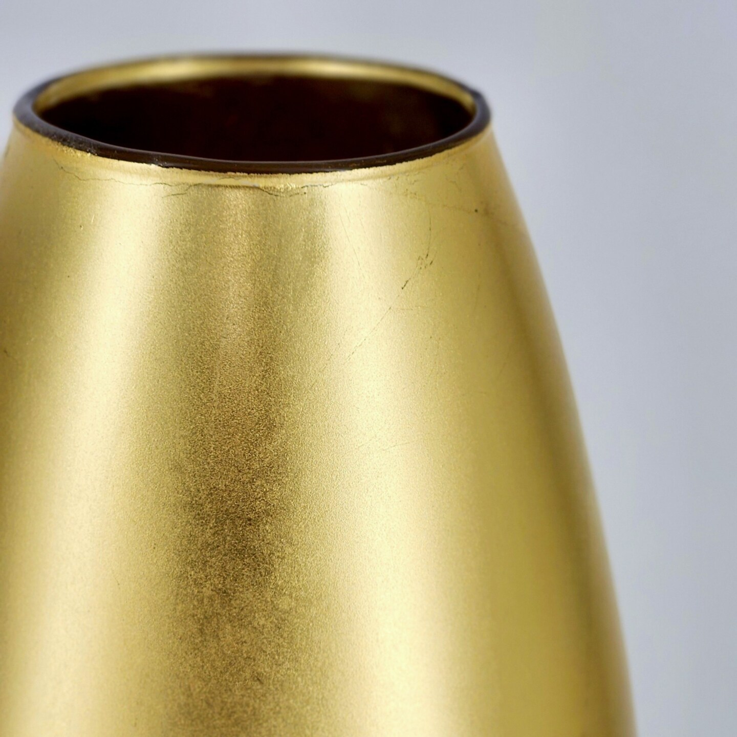 Gilded Smooth Oval Shape Glass Vase Ideal Use for Weddings Receptions or Home Decor