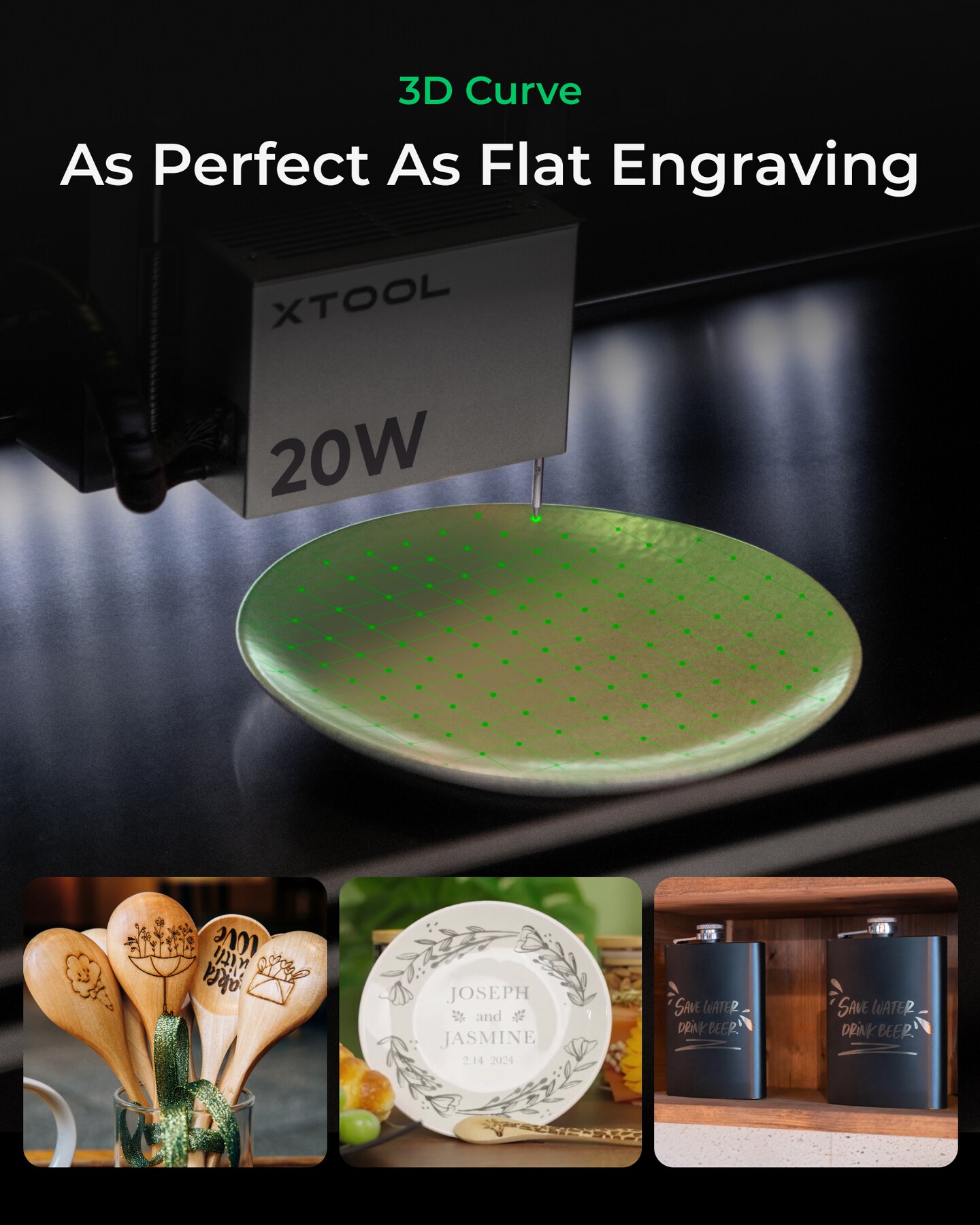 xTool S1 Laser Engraver and Cutter Machine, 23.93" x 15.16" Bed Size, Beginner-Friendly, Laser Engravering Machine for Wood and Metal, Acrylic, etc.