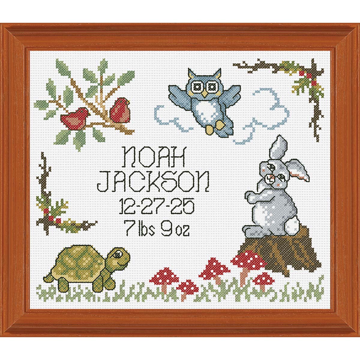 Baby by Herrschners Woodland Wonderland Birth Record Counted Cross-Stitch Kit