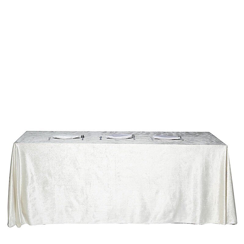 90" x 156" Premium Velvet Rectangular Tablecloth – Wedding & Party Linens