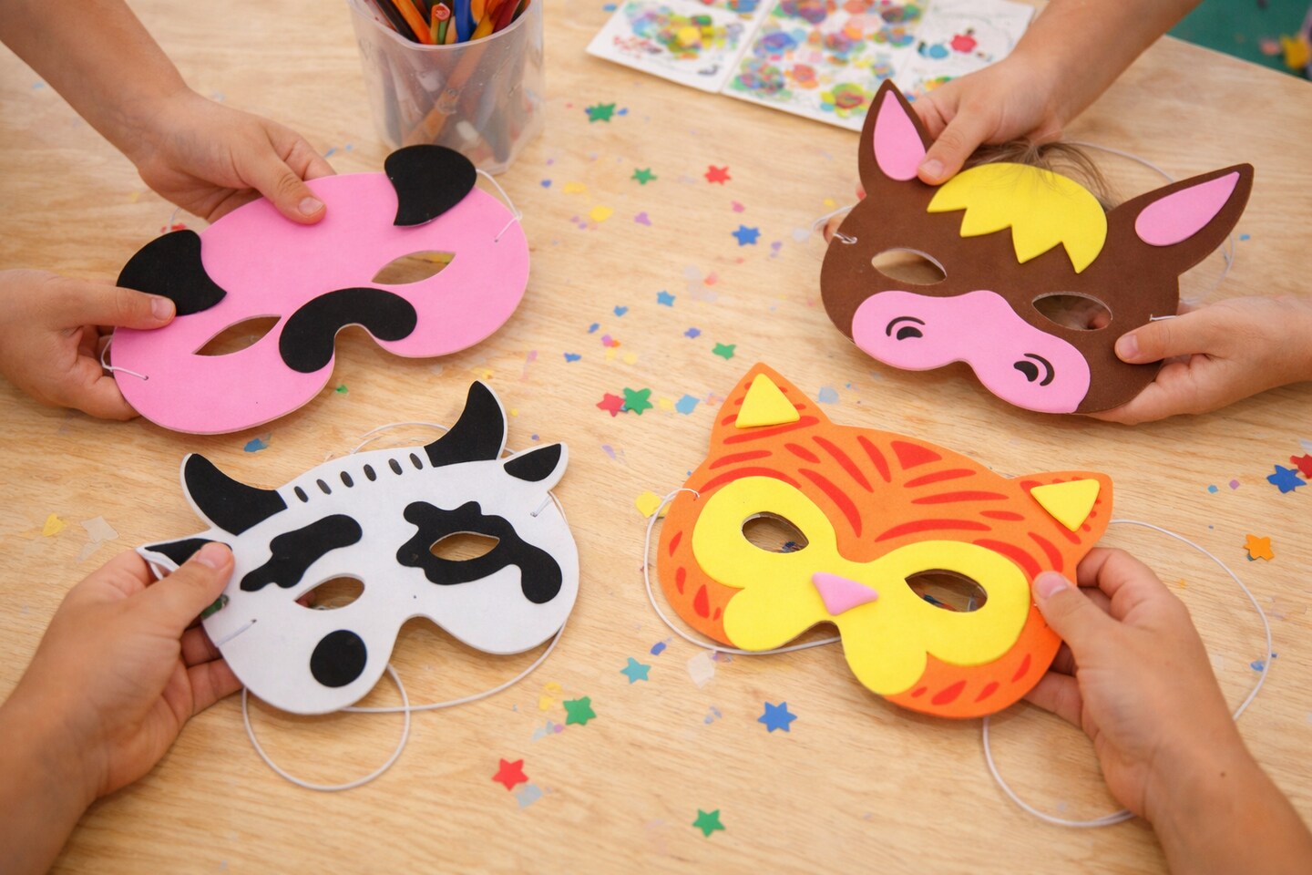 Foam Farm Animal Masks for Kids, Assorted Animal Costume Masks, 12 Pack