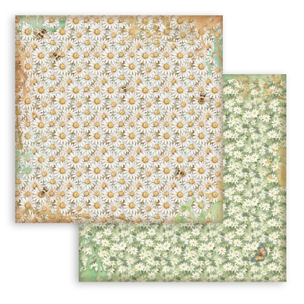 Stamperia Backgrounds Double-Sided Paper Pad 12"x12" 10/Pgk-Daisy Art