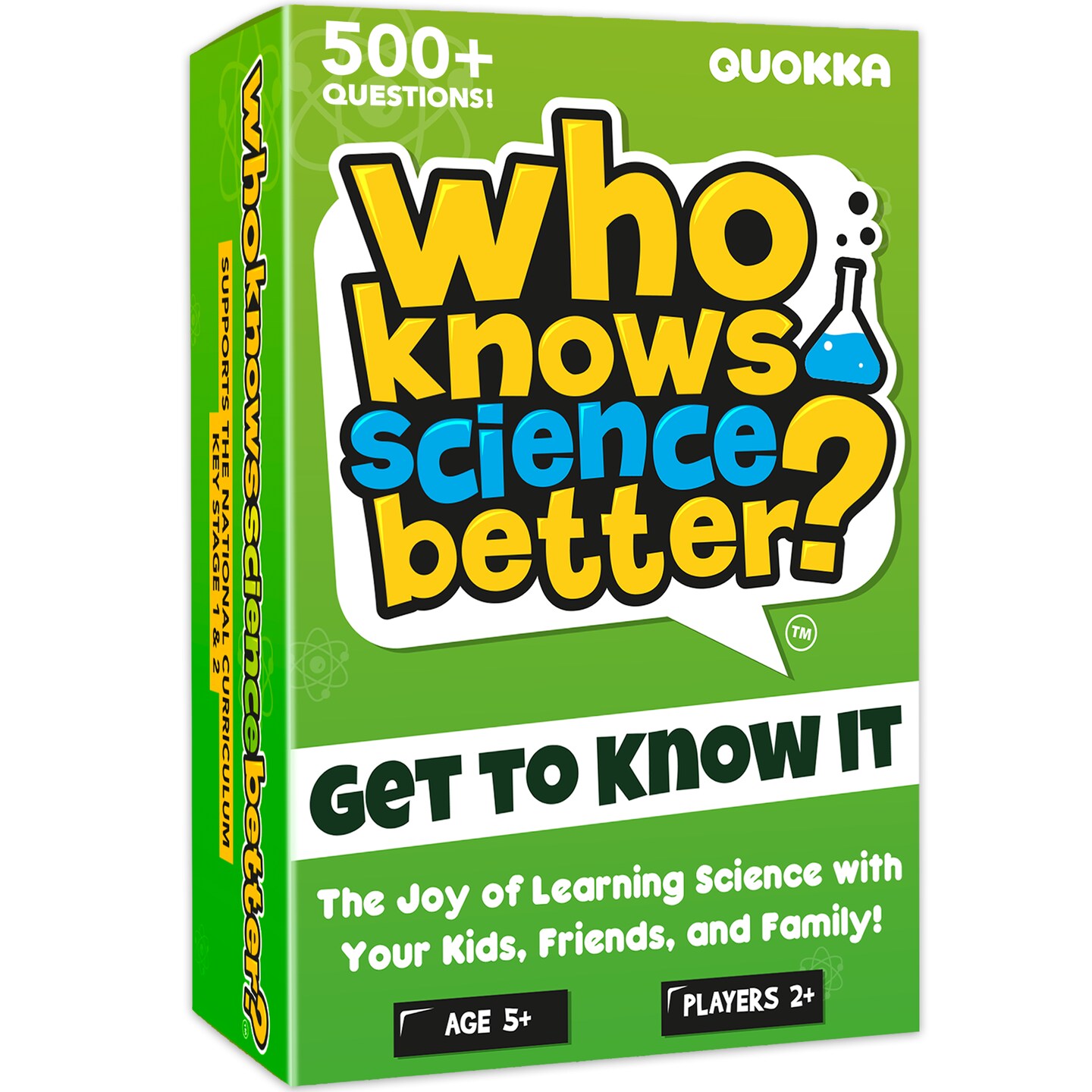 QUOKKA Who Knows Science Better - Learning Family Trivia Games for Kids Ages 5-7 - 500 Educational Questions | Set Up in 1 Min | 2+ Players - Science Learning Games - Learning Games for Kids Ages 8-12