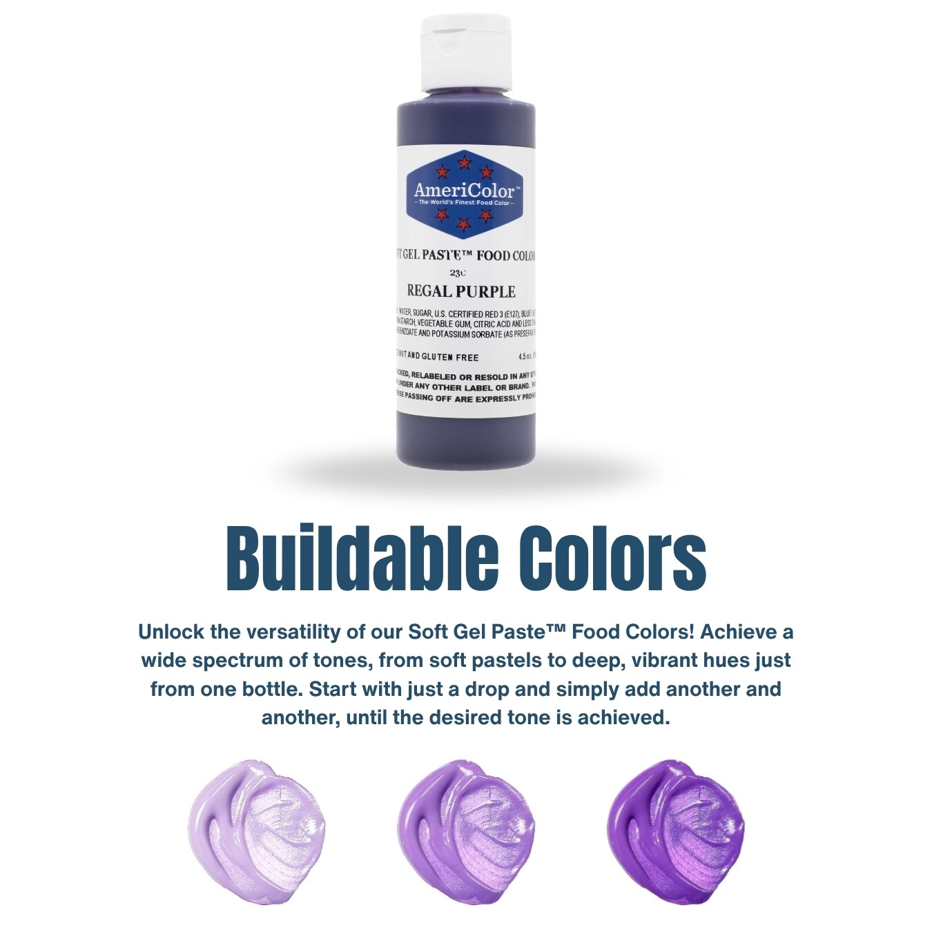 AmeriColor, Regal Purple, 4.5 Ounce, Soft Gel Paste Food Color