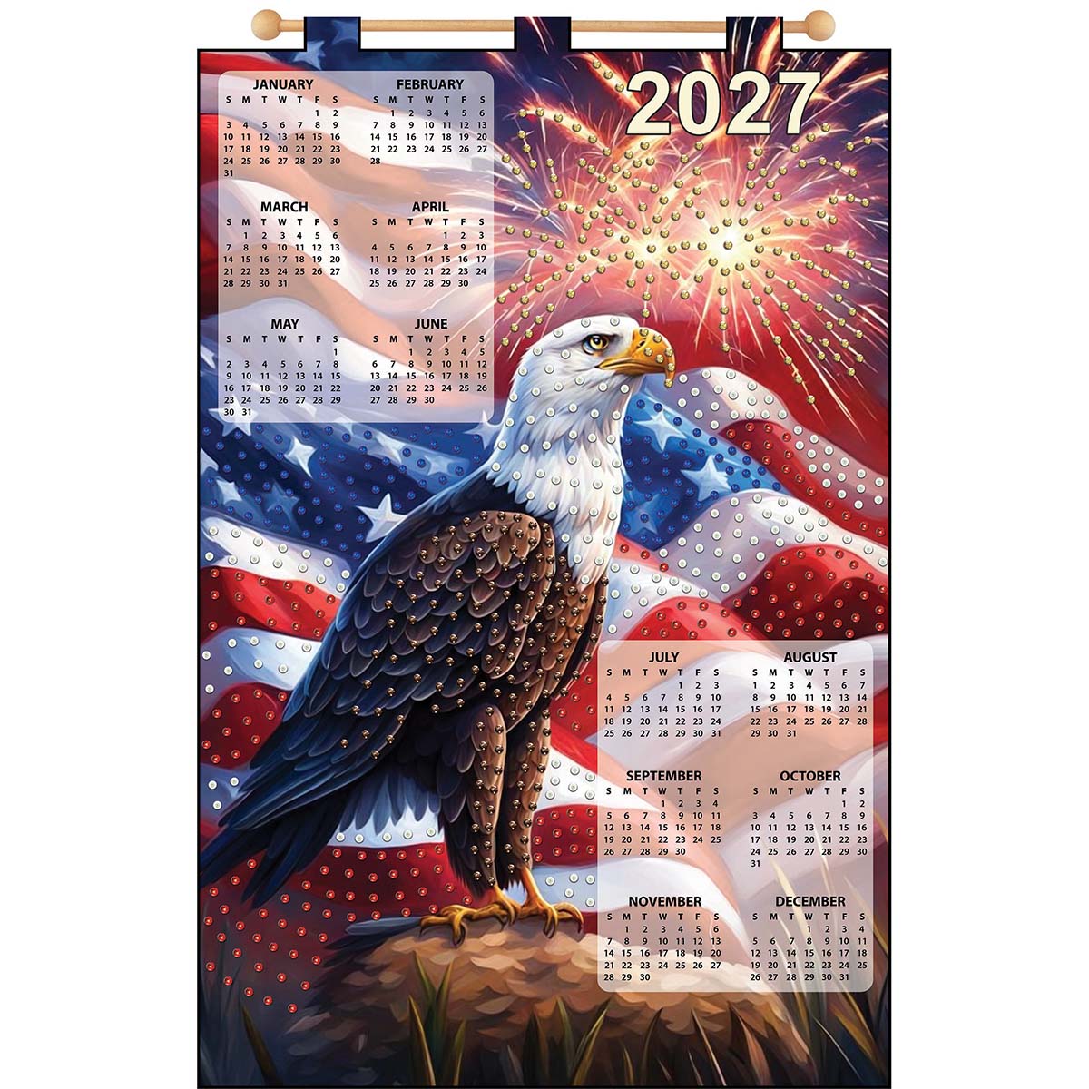 Design Works Eagle & Flag Calendar Felt & Sequin Kit, Color: Multi ...