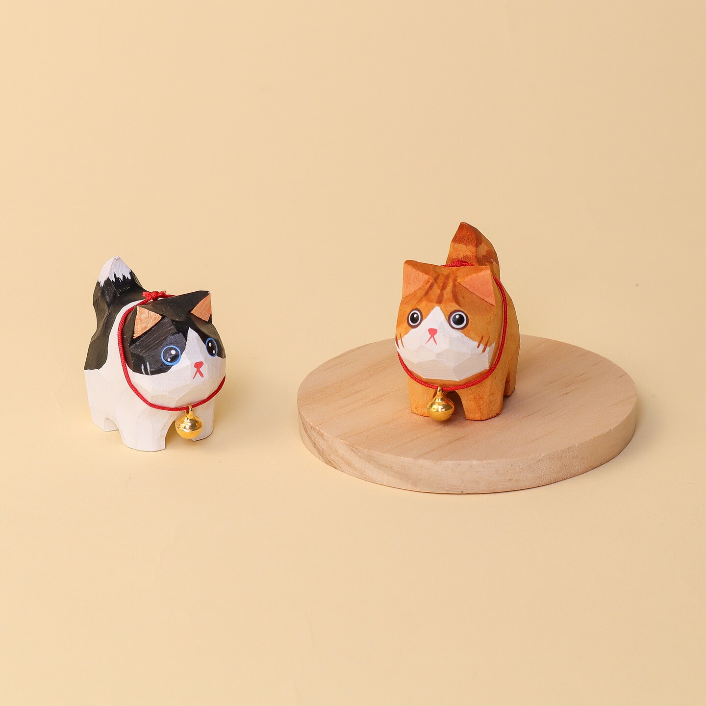 catlovemeさまご依頼品　おまとめ価格 Hand-Carved Wooden Cats – Personalized Gift for Cat Lovers