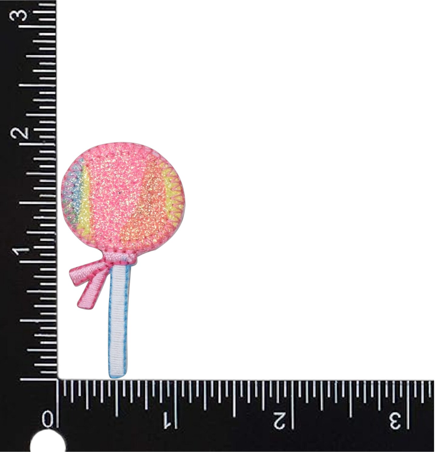 Set of 3, Sparkle Lollipop, Candy, Embroidered, Iron on Patch