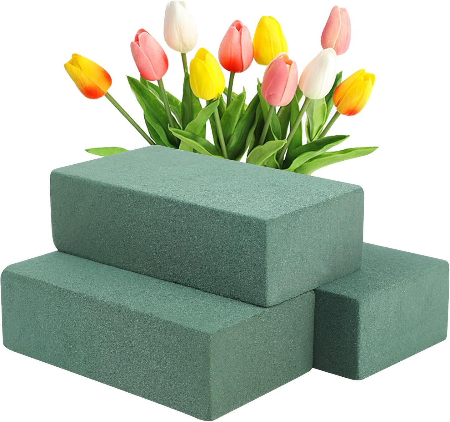 3 Pcs Floral Foam Bricks ,Mini Florist Flower Foam Green Blocks Supplies for Fresh and Artificial Flower Arrangements Crafts DIY