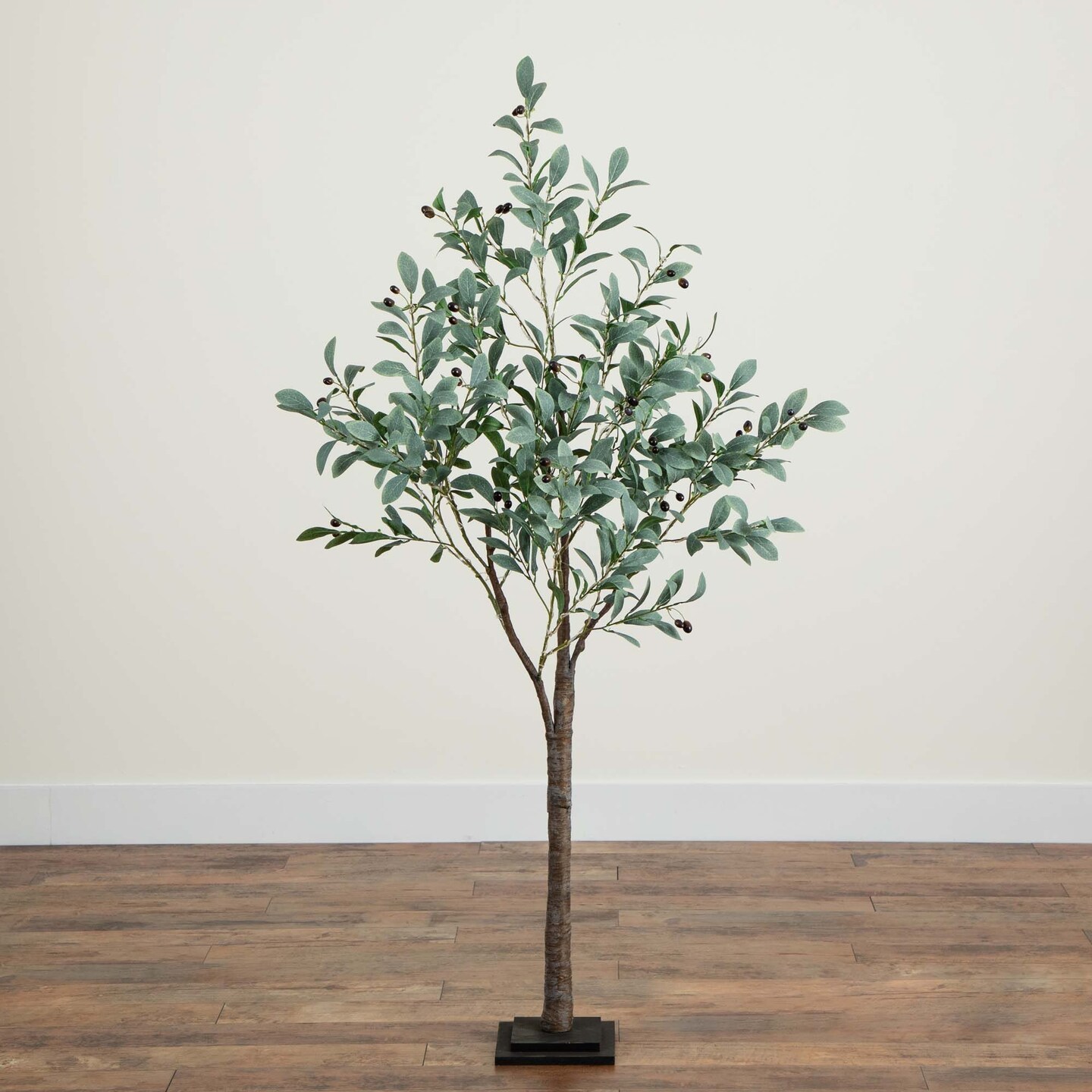 Nearly Natural Pre-Lit Fruiting Olive Artificial Tree - 5&#x27; - Warm White LED Lights