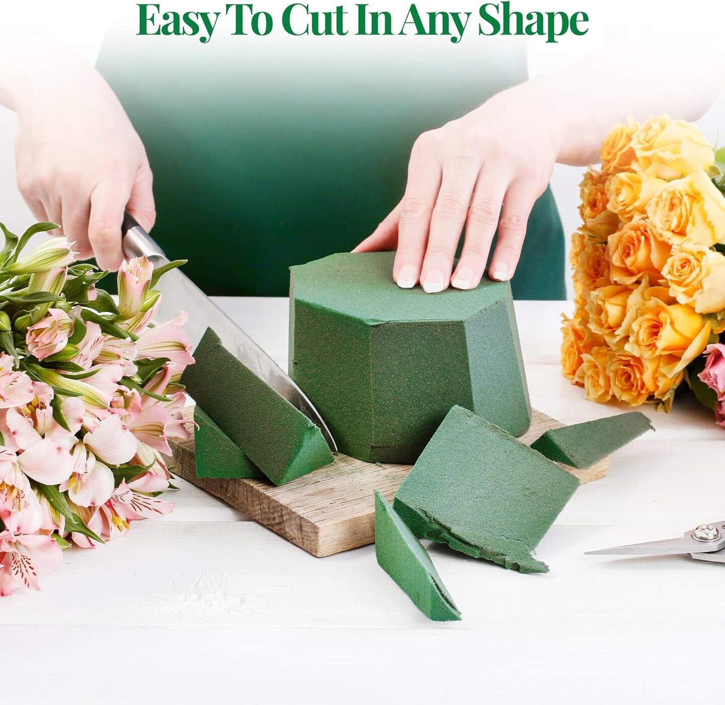 8 Pcs Floral Foam Blocks (Larger Size 9&#x22; X 4&#x22; X 3&#x22; Each) Florist Flower Foam Green Bricks Applied Dry or Wet Flower Foam Bricks Arrangement Supplies for Artificial or Fresh Flowers
