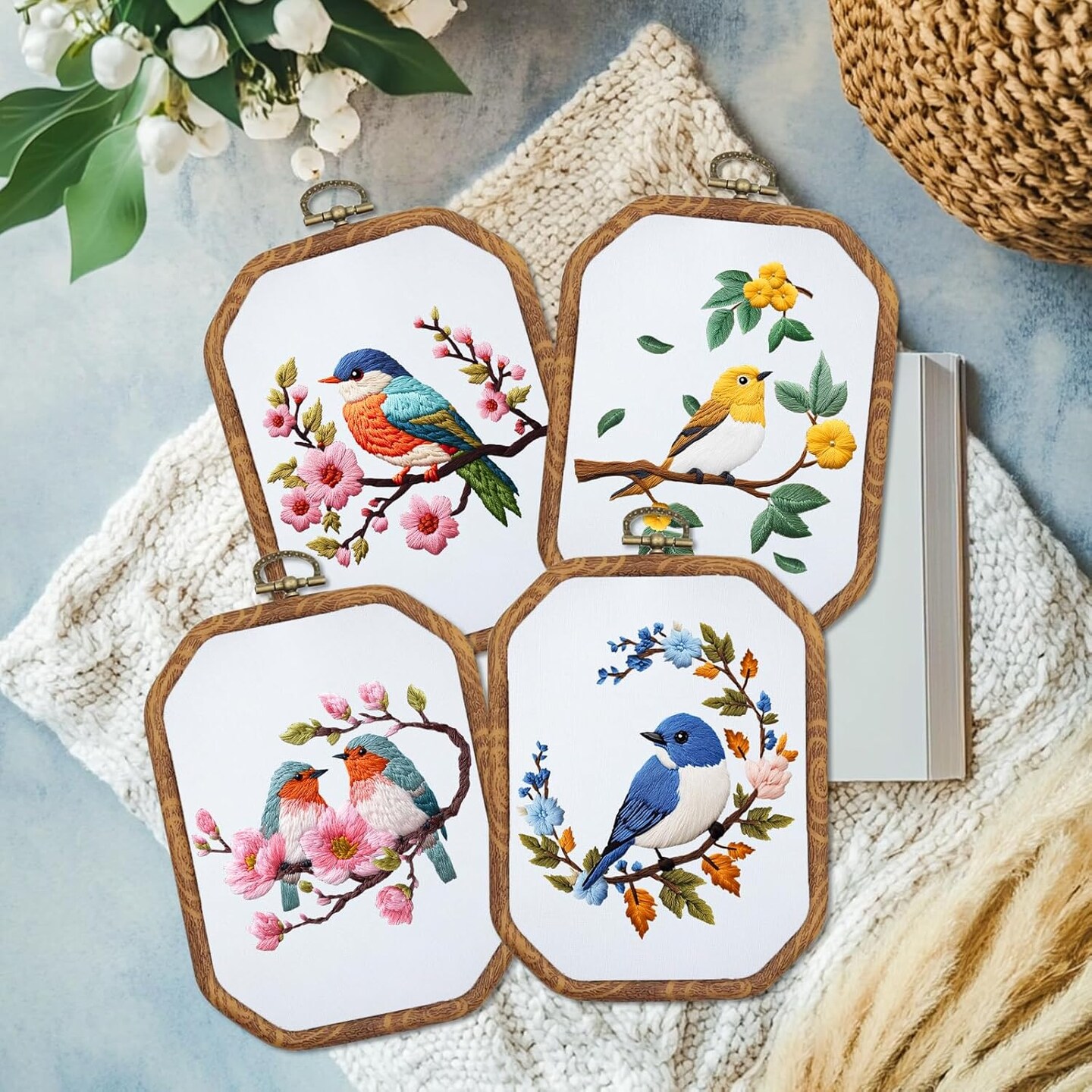 4 Set Embroidery Kit for Beginners Adults