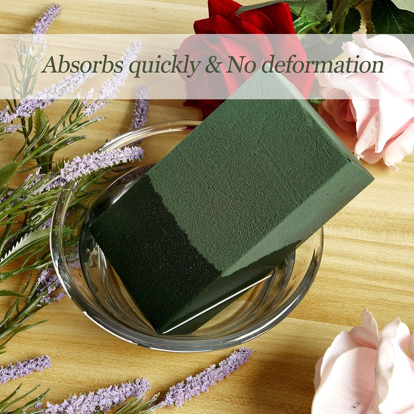 Pack of 3 Floral Foam Blocks Wet Dry Flower Foam for Fresh Artificial Flower Arrangements Green Plant Foam Florist Foam for DIY Craft 5.5&#x201D; L x 3.1&#x201D; W x 1.7&#x201D; H