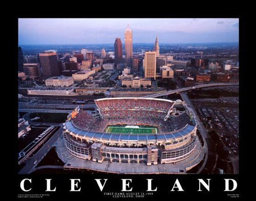 Cleveland, Ohio - Browns Stadium by Mike Smith Wall Art Décor 22 x 28 Art Print