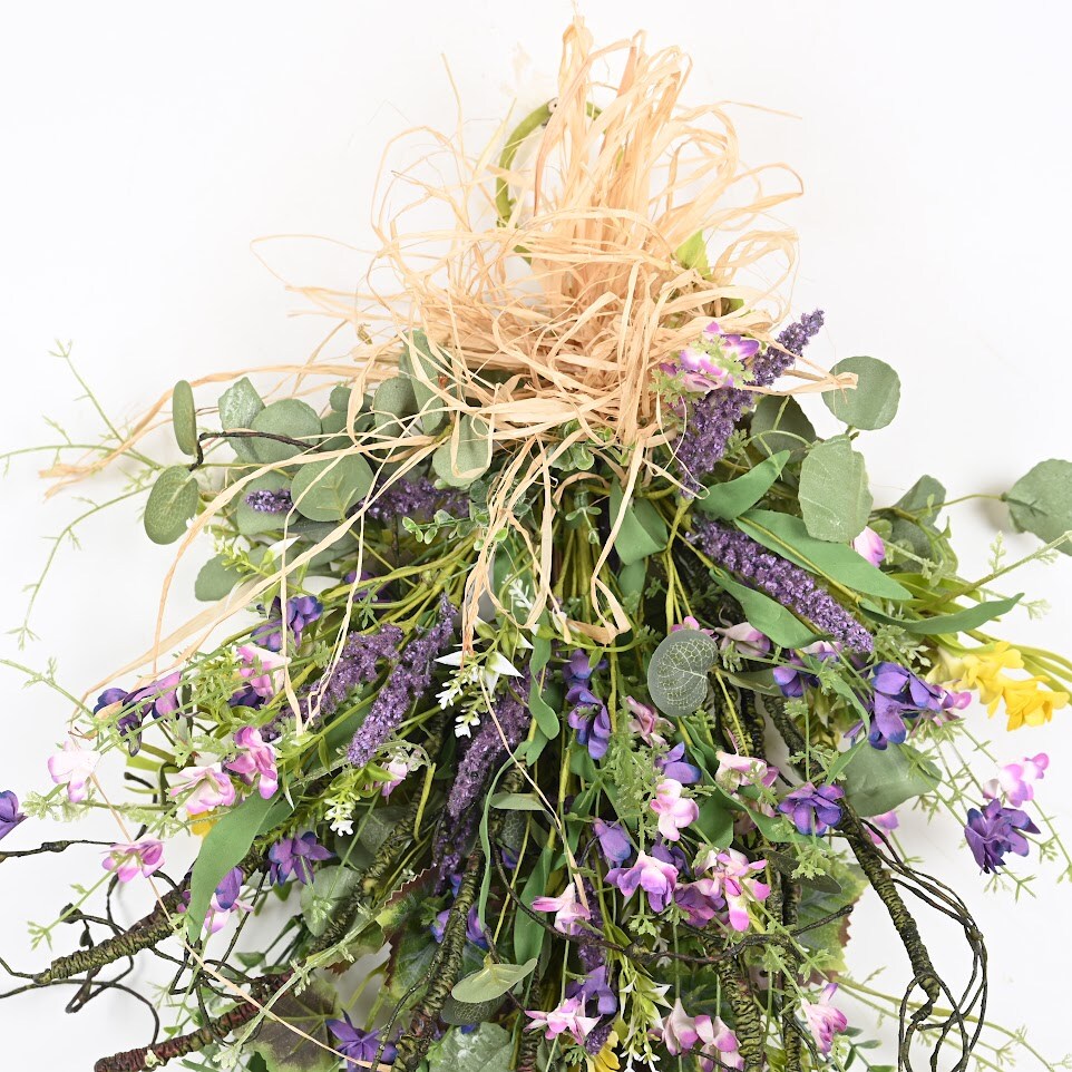 Lavender Wildflower Cascading Swag Boho Door Wall Decor
