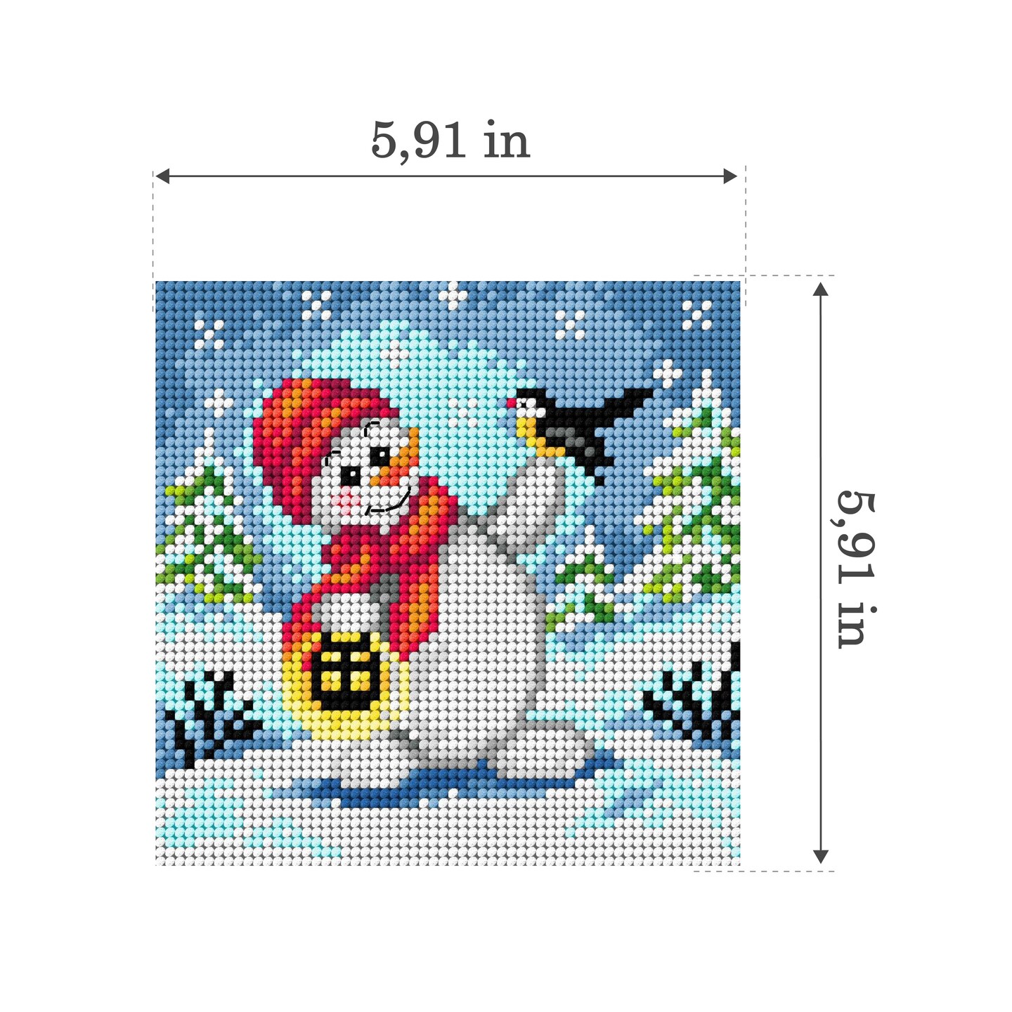 Gobelin canvas for halfstitch without yarn Cheerful Snowman 2639D
