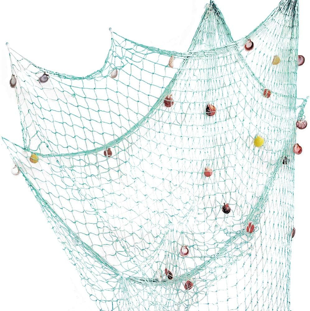 Nature Fish Net Wall Decoration with Shells