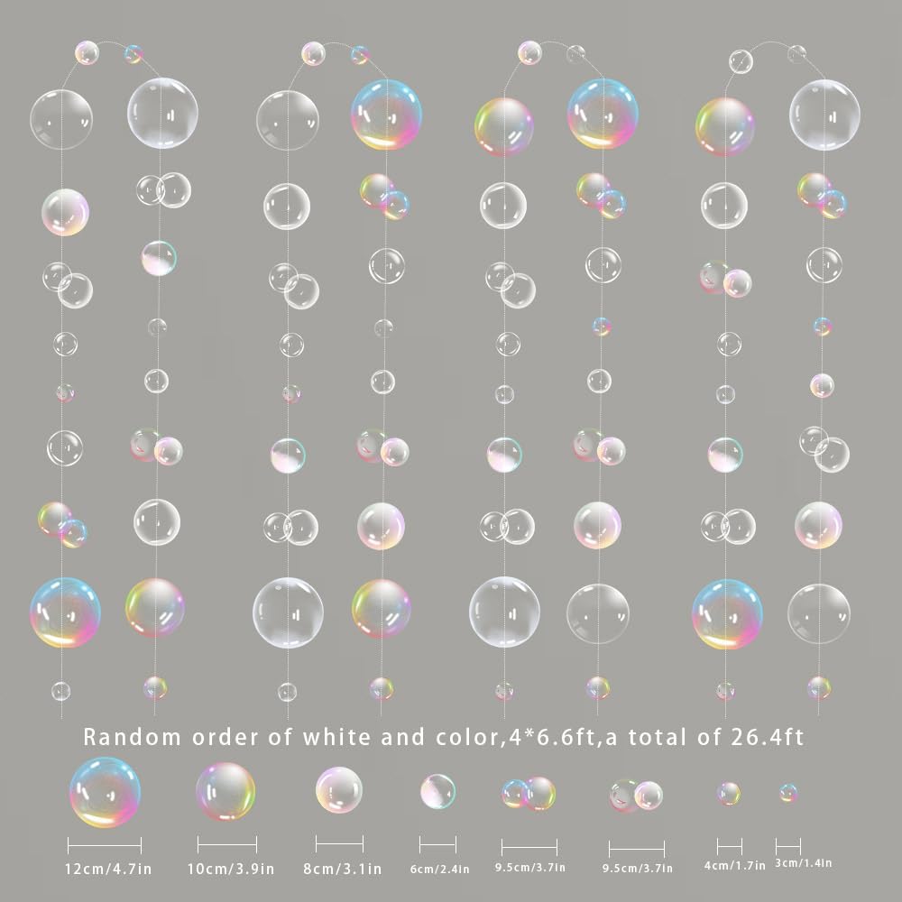 Transparent Color White Bubble Garlands Mermaid