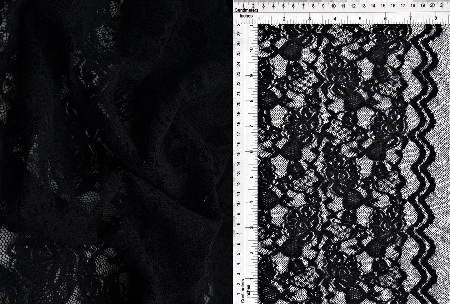 1 Yard Floral Double Border Lace Fabric, 57/58&#x2033; Wide Nylon Spandex Blend