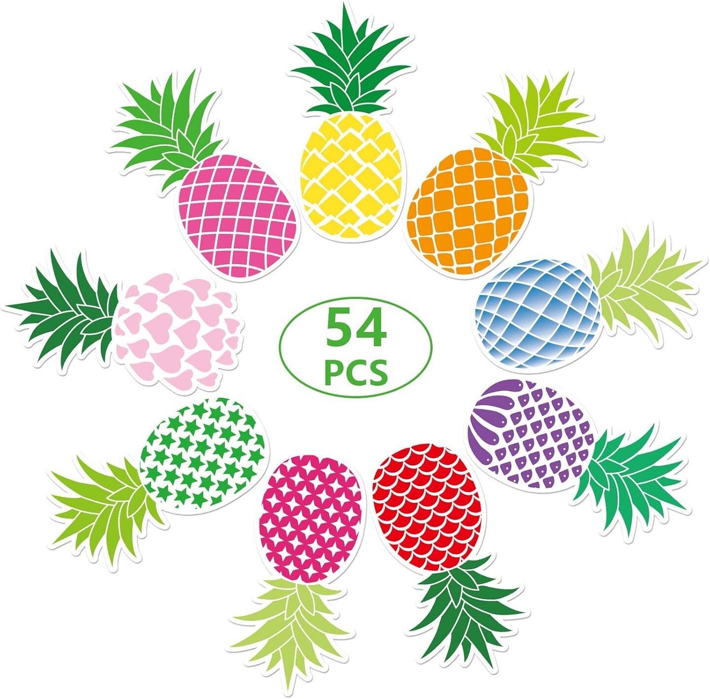 Pineapple Cutouts 54 Pcs Tropical Cut-Outs