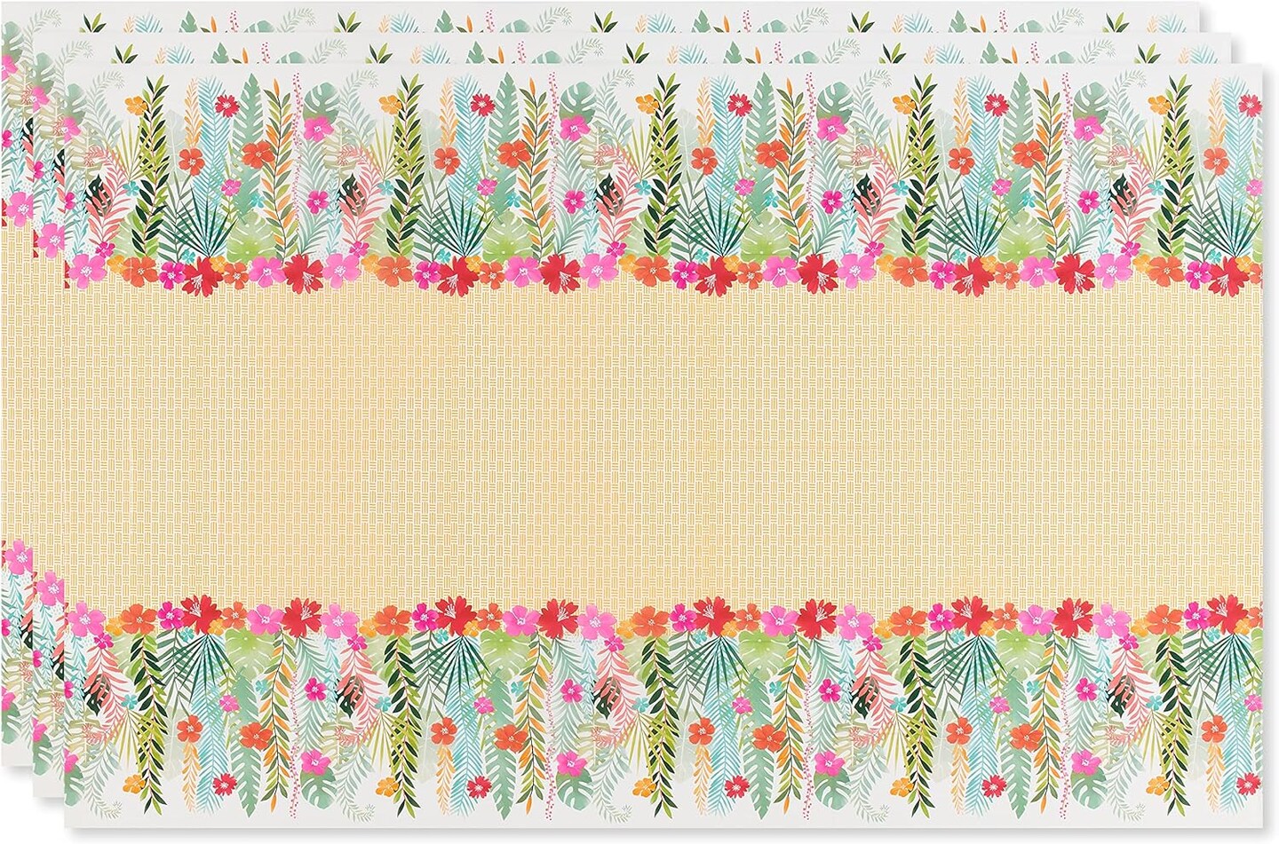Tropical Luau Party Supplies for BBQs and All Summer Parties, Plastic Table Covers (3-Count)