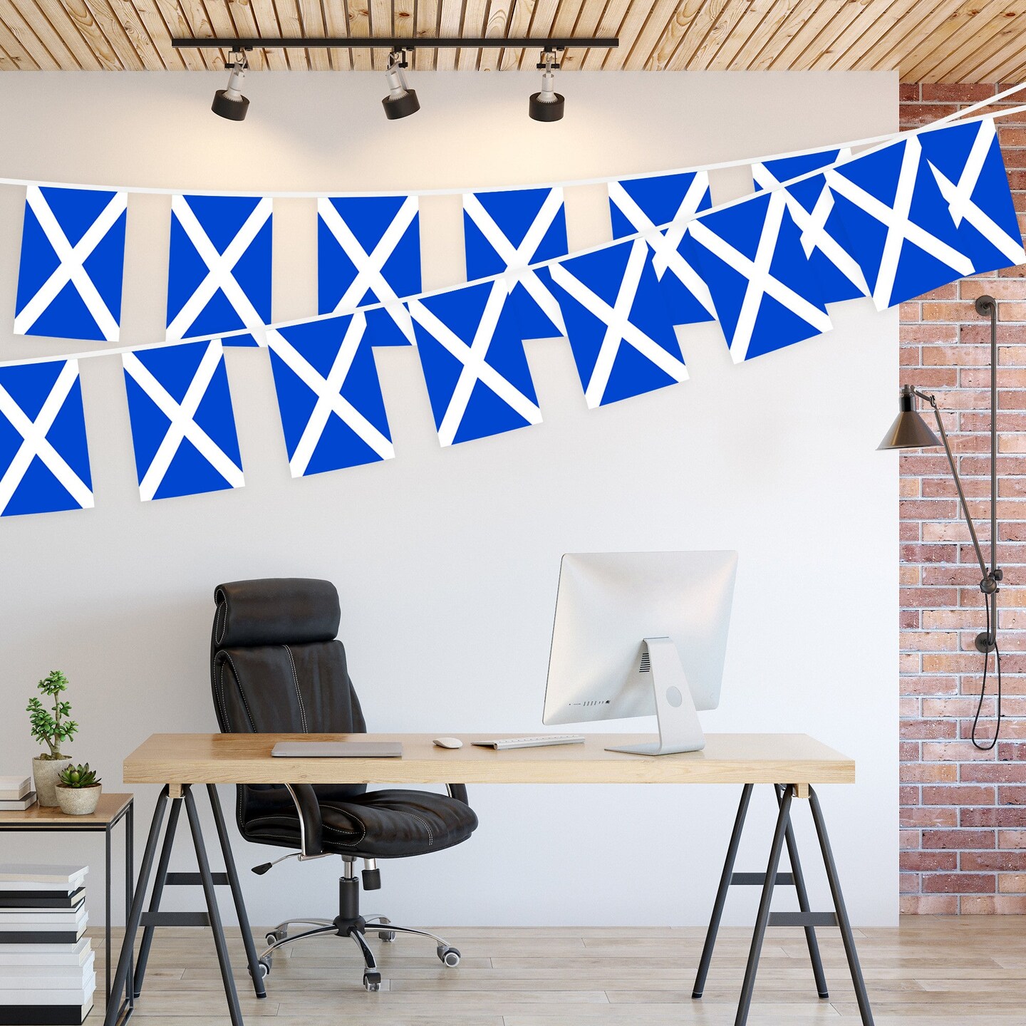 G128 Scotland Scottish Bunting Banner | Flag 8.2 x 5.5 Inch, Full String 33 Feet | Printed 150D Polyester, Decorations For Bar, School, Festival Events Celebration