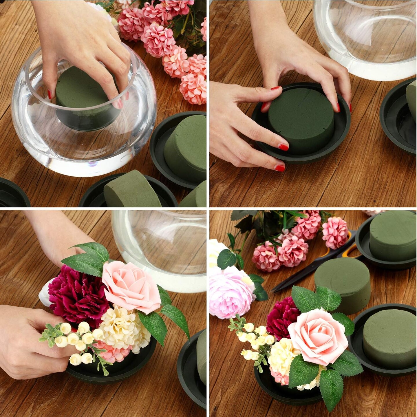 12 Pieces Round Floral Foam Wet Green Flower Foam