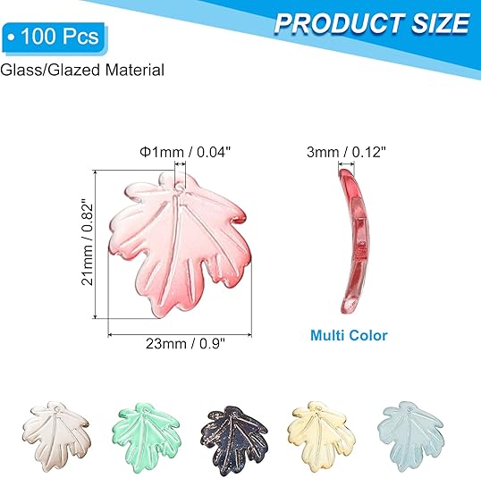 Leaf Beads, Crystal Maple Leaf Beads Translucent Czech Glass Beads