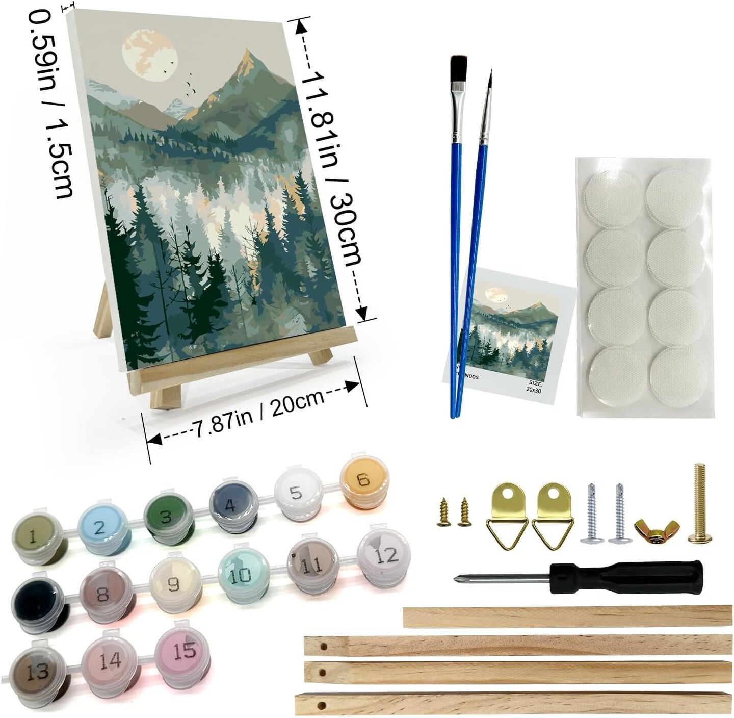 Mountain Paint by Number for Adults, Paint by Numbers Kit (8 x 12 Inch)