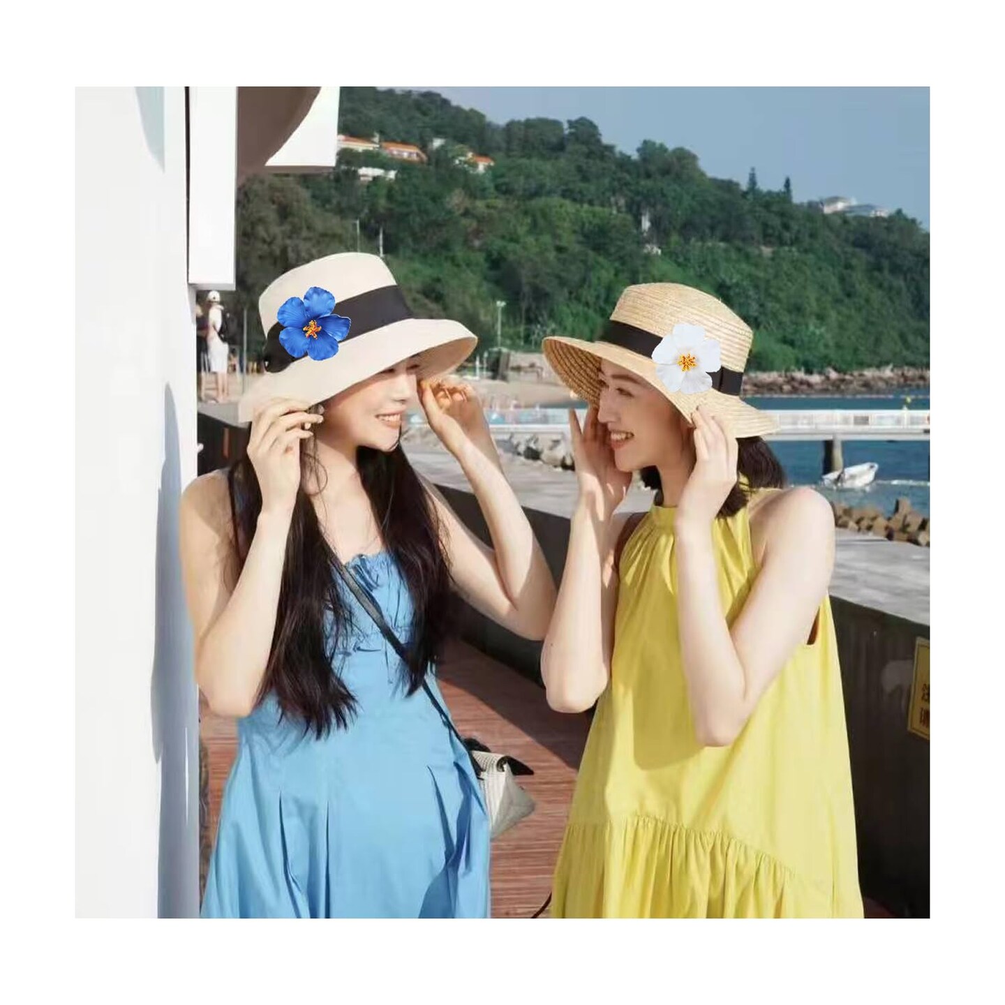 6pcs Hawaiian Flower Hair Clips, 3.94 Inch Plumeria Hair Clips