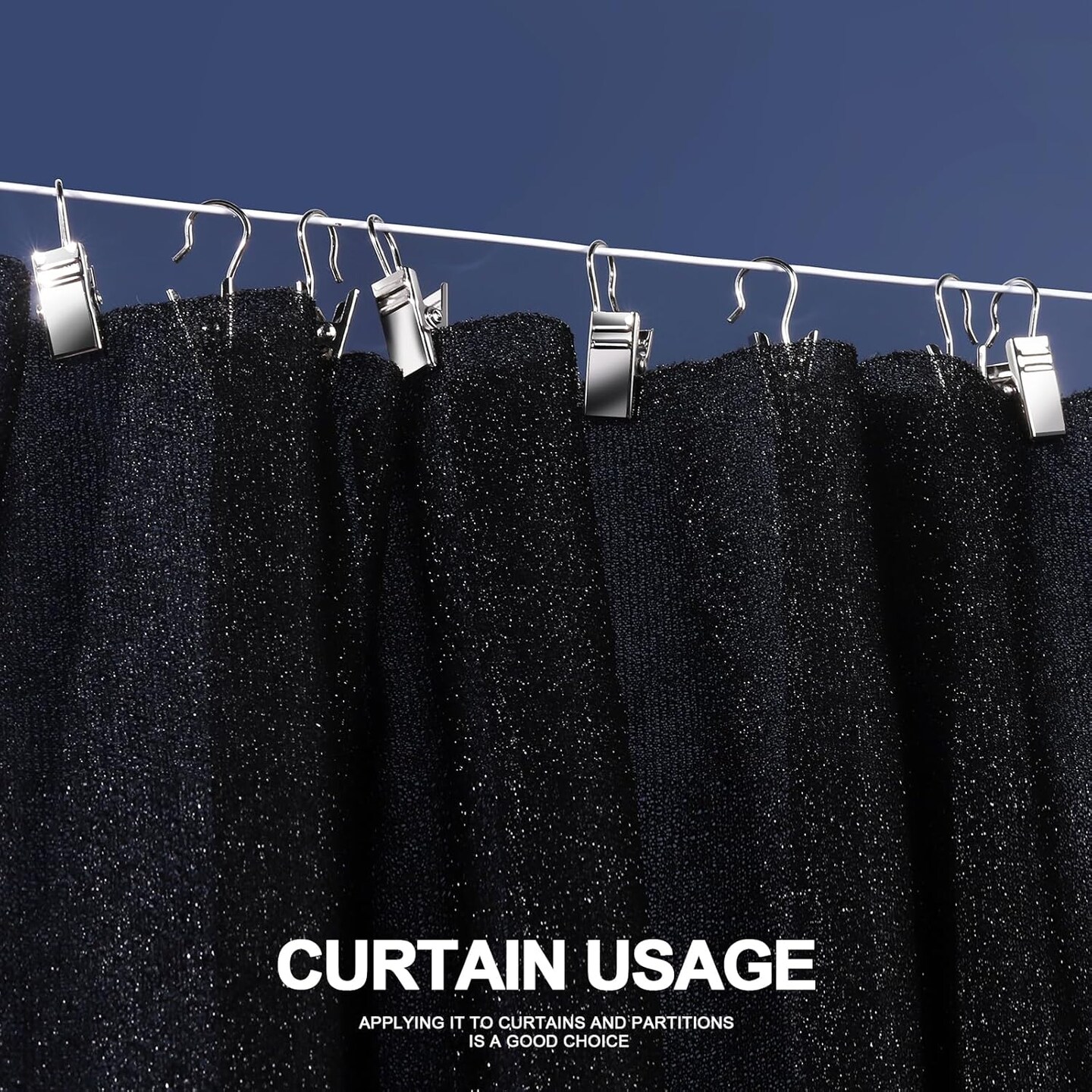 100 PCS Small Curtain Hooks Curtain Clips, Stainless Steel Curtain Rod Hooks(Silver)