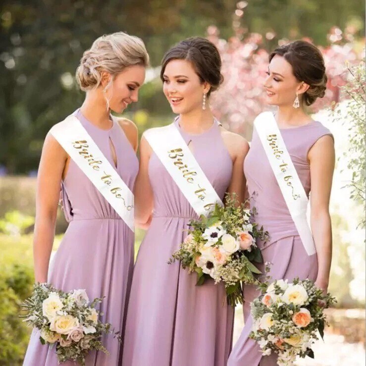 Bride To Be Satin Sash in Shining Gold Wedding Shower Party Accessory