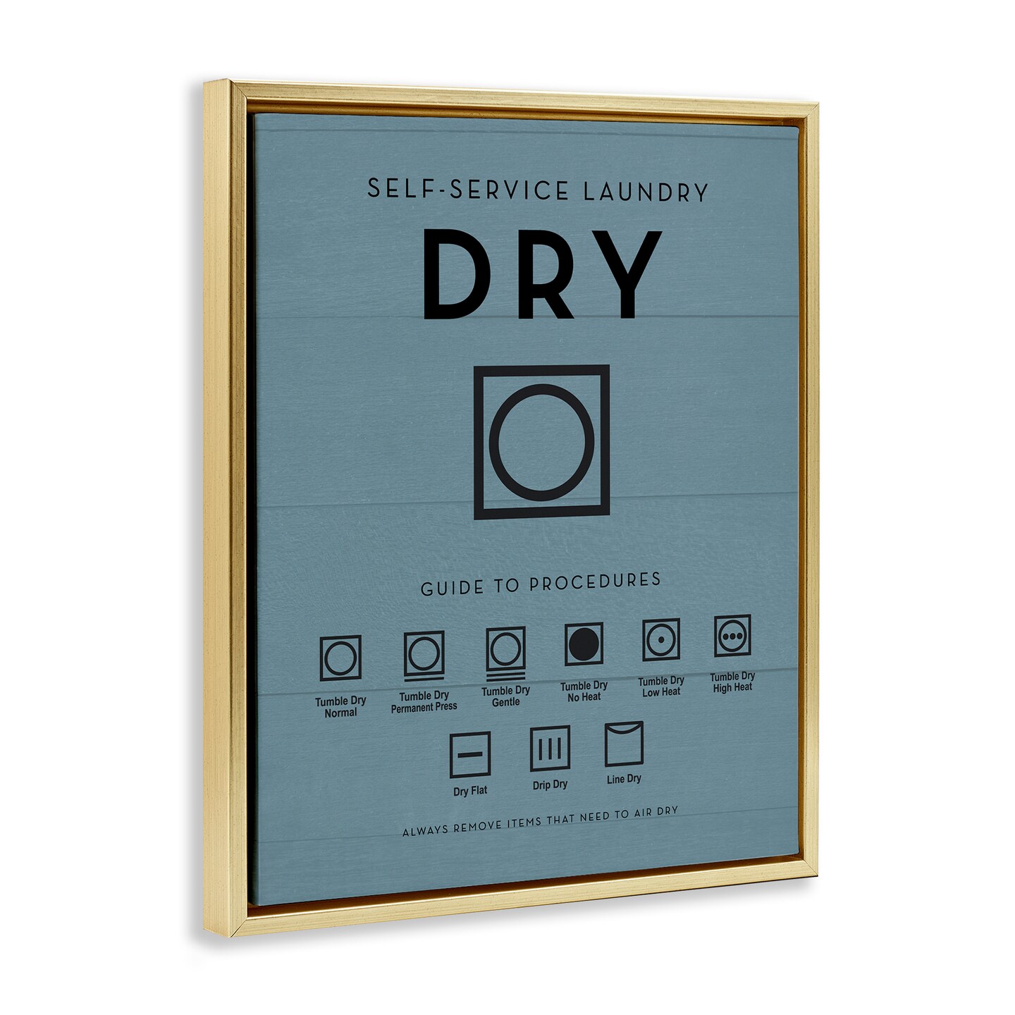 Stupell Industries Laundry Dryer Symbols Floating Frame By Lettered and Lined