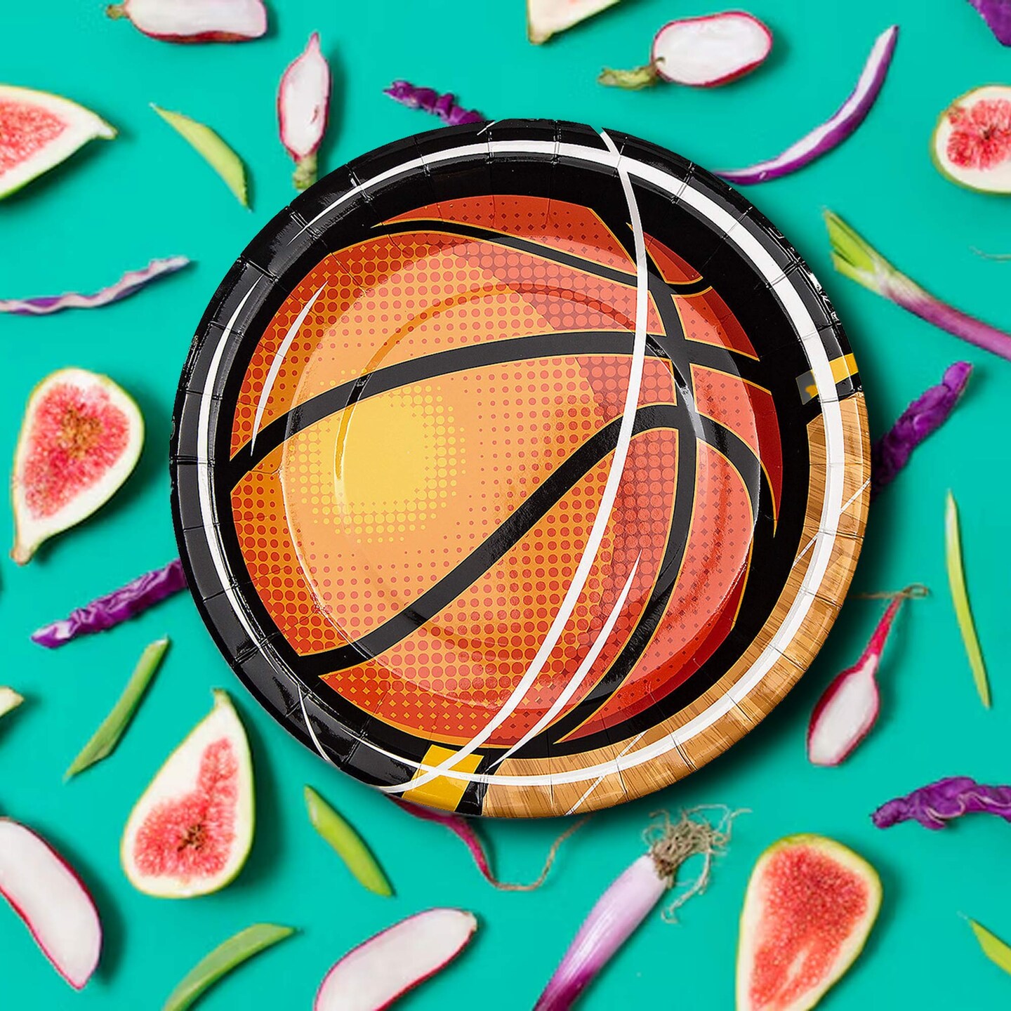 8 Count Basketball Paper Plates 9 1/4 Inch Sports Party Supplies