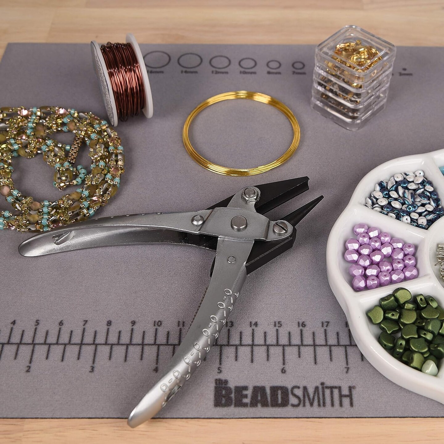 The Beadsmith Chain Nose Parallel Pliers with Spring, Flat Grip for Jewelry Making, Wirework & Repair