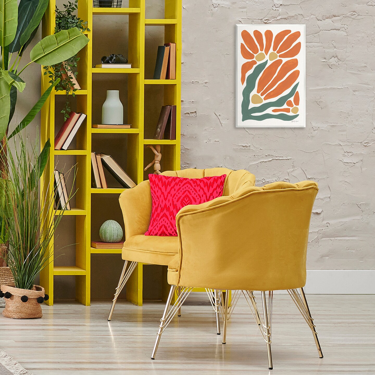 Stupell Industries Midcentury Orange Blooms Wall Plaque By Yvette St. Amant