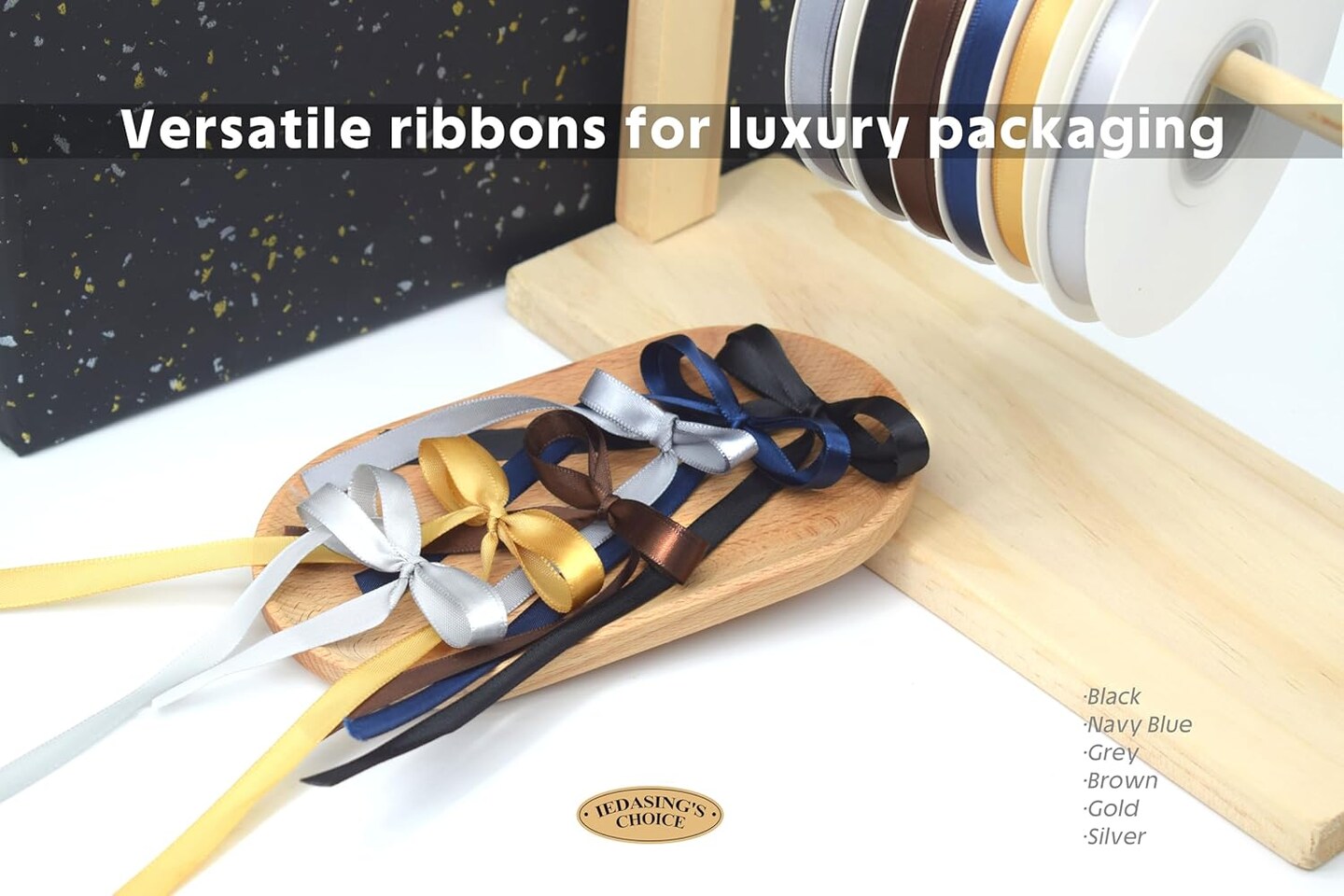 Antique Gold Ribbon 3/8 Inch x 50 Yards Satin Ribbon Continuous, Single Face