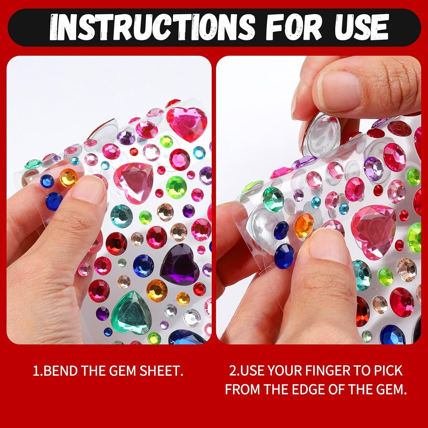 Glitter Foam Stickers Set, Colorful Self Adhesive Sticker
