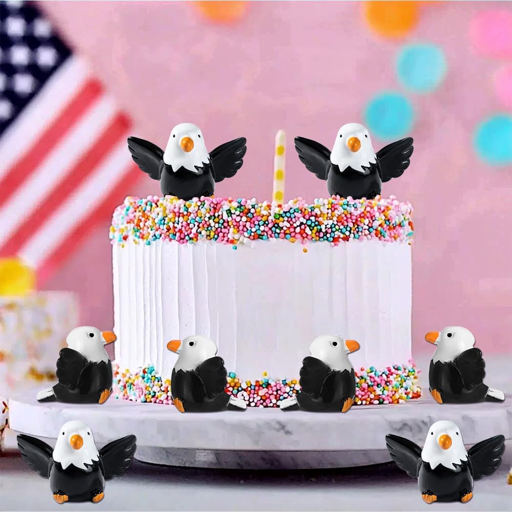24 Pcs Mini Resin Bald Eagle,Patriotic Bald Eagle Bird Figurines