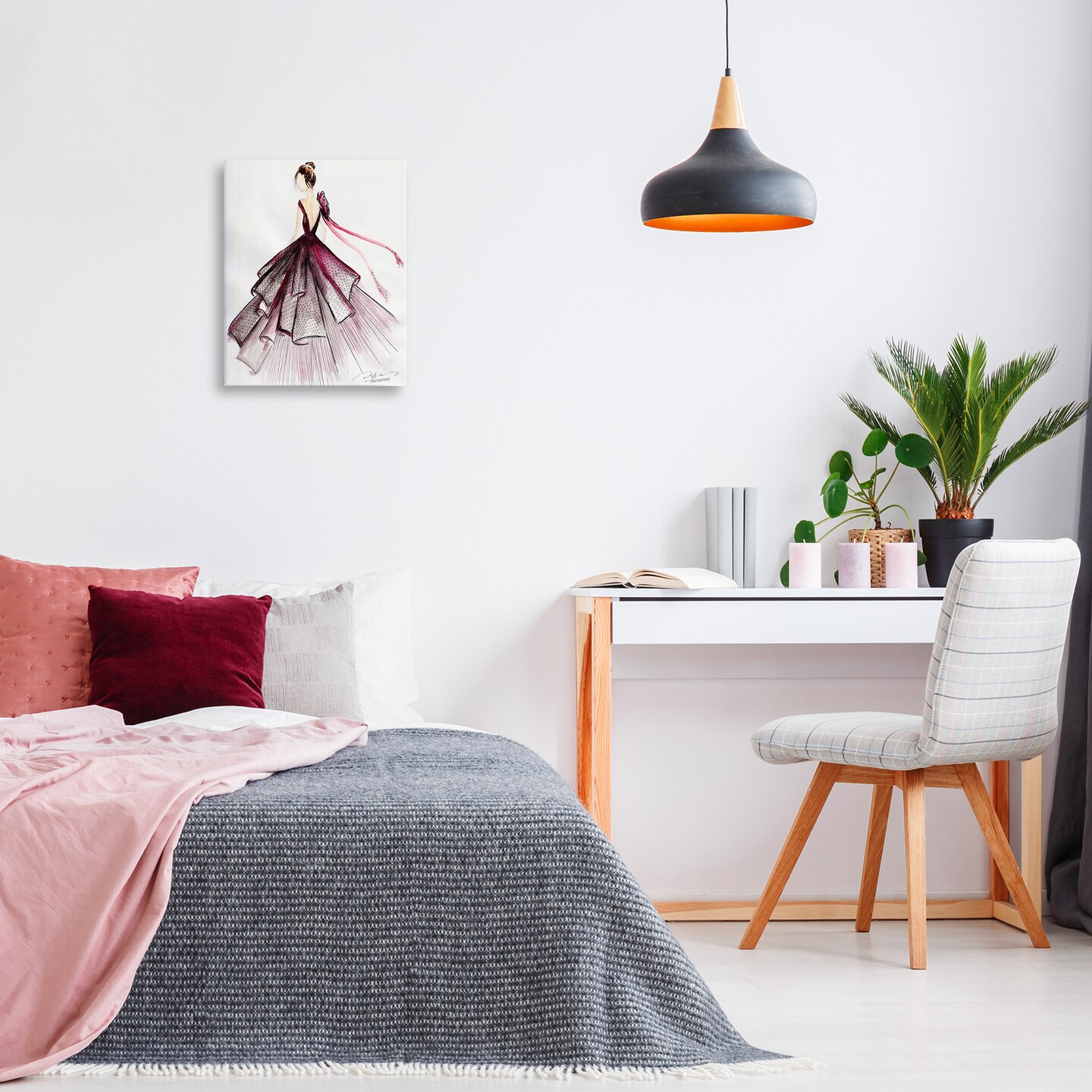 Stupell Industries Feminine Fashion Gown Canvas By Texturetones