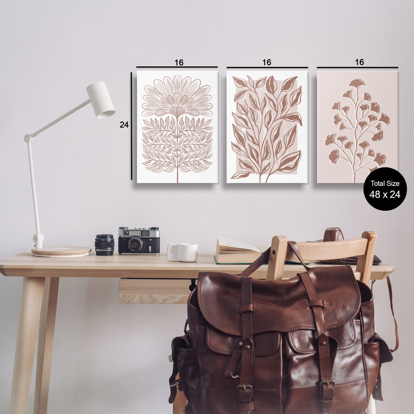 Stupell Industries Minimalist Flower Outlines 3pc Canvas Set By Martina Pavlova