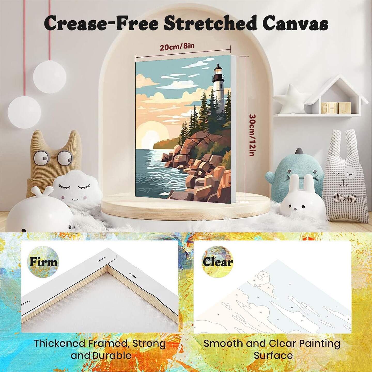 4 Pack Paint by Numbers for Adults with Framed Canvas (8x12 inch)
