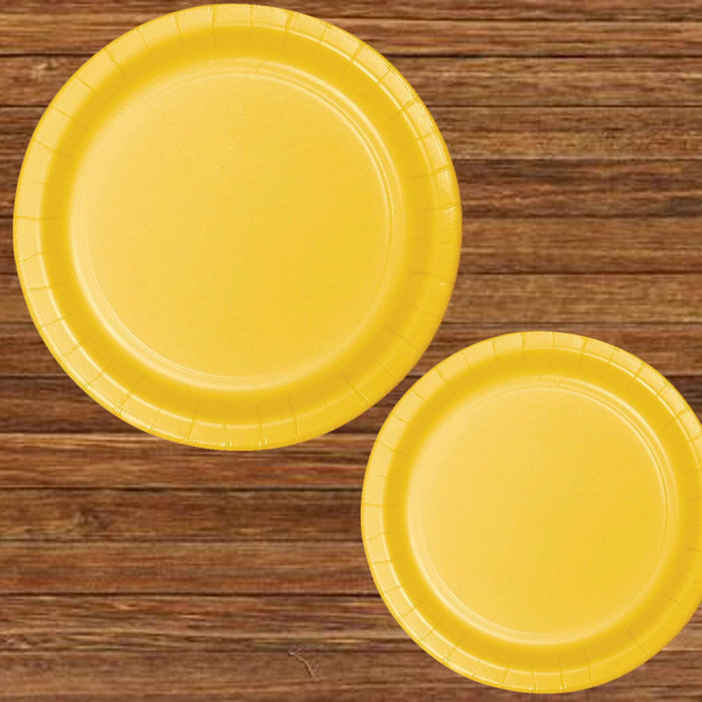 24 Count Paper Plates Orange Yellow Round 7 Inch Solid Color Disposable for Event Catering